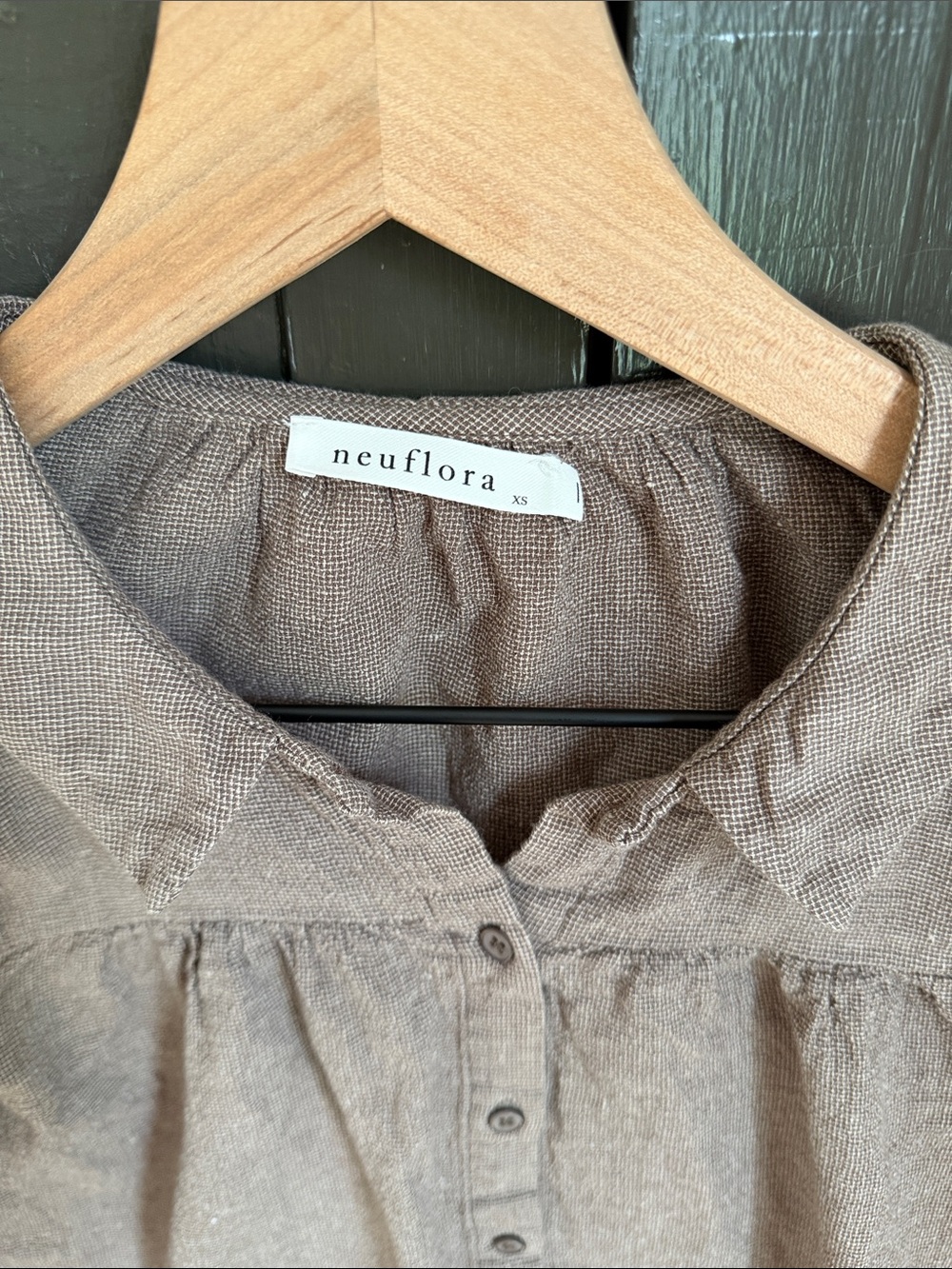 Neuflora brown collared blouse - Picture 2 of 3